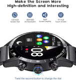 Smartwatch Herren mit Telefonfunktion Fitnessuhr Bluetooth Anruf mit Herzfrequenz Schlafmonitor 5ATM Wasserdicht Sportuhren Armbanduhr für Android iOS Handys, Blau