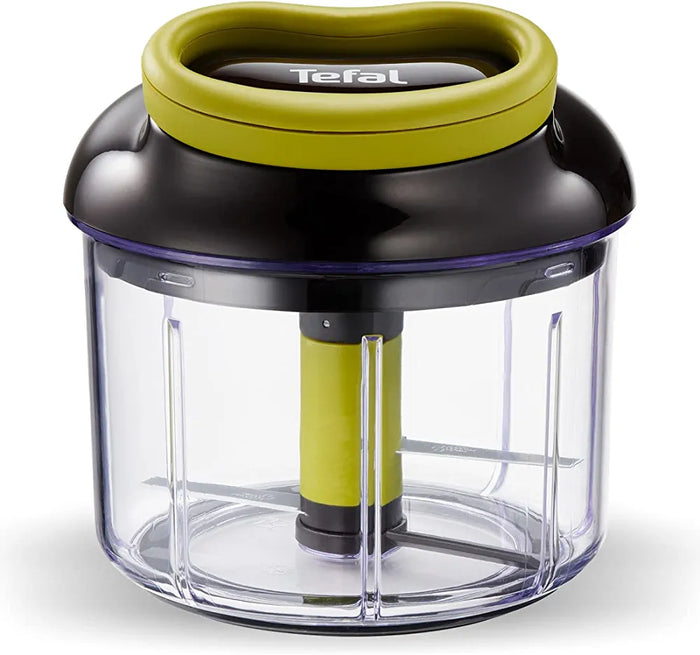 Tefal 5-Sekunden-Zerkleinerer ohne Strom | Fassungsvermögen: 900ml | Multizerkleinerer | Universalzerkleinerer für Gemüse, Obst, Nüsse, Knoblauch, Babynahrung | Schwarz/Grün/Transparent