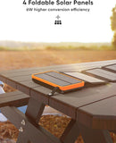 Solar Powerbank 25000mAh Tragbare Solar Ladegerät mit 4 Solarpanels, Outdoor wasserfester externer Akku mit 2 USB Ports für Smartphones, Tablets  ÖZENSAAT