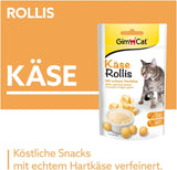 GimCat Käse Rollis - Getreidefreier und vitaminreicher Katzensnack mit echtem Hartkäse - 8er Pack (8 x 40 g)