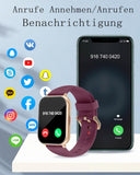 Smartwatch mit Telefonfunktion,Smartwatch für Damen Herren HD-Touch Screen Fitnessuhr mit SpO2-Überwachung Pulsuhr Schlafmonitor Schrittzähler Uhr Multi Trainingsmodi für Android iOS