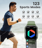 Smartwatch Herren mit Telefonfunktion, 1,96'' HD Touchscreen,5ATM Wasserdicht,100+ Sportmodi Sportuhr mit Herzfrequenz/SpO2/Schlafmonitor/Schrittzähler,400mAh Große Akku Smartwatch Android iOS Silber