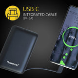 Intenso Powerbank XC10000, externes Ladegerät, integriertes USB Type C Ladekabel (10000mAh, geeignet für Smartphone/Tablet PC/MP3 Player/Digitalkamera)  ÖZENSAAT