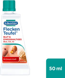 Dr. Beckmann Fleckenteufel Fetthaltiges & Saucen | Spezialfleckentferner gegen Fettflecken, Schokoladen-Flecken, u.v.m. | 50 ml