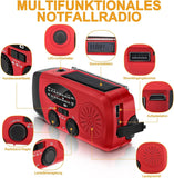 AOKBON Solar Radio Tragbare Radios Kurbelradio Dynamo Radio Wiederaufladbar Notfallradio Mit Powerbank LED Taschenlampe SOS Alarm Für Ourdoor Notfall