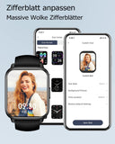 Smartwatch mit Telefonfunktion,Smartwatch für Damen Herren HD-Touch Screen Fitnessuhr mit SpO2-Überwachung Pulsuhr Schlafmonitor Schrittzähler Uhr Multi Trainingsmodi für Android iOS