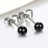 Schmuck Damen Ohrstecker, Elegant Edelstahl Imitation Perlen Kugel Ohrringe Gestüt Stecker Silber Schwarz/Weiß 3~8mm für Frauen Mädchen ÖZENSAAT