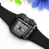 Herrenuhr Analog Quarz Casual Armbanduhr Männer Leder Armband Militäruhr Sport Uhr mit Groß Quadrat Zifferblatt Geschenk ÖZENSAAT