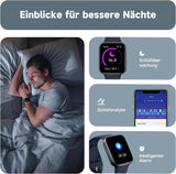 Fitness Tracker, Smartwatch mit Telefonfunktion, Armband Uhr mit Pulsuhr Schrittzähler Schlafüberwachung Blutsauerstoff,1,83' Touchscreen 20 Sportmodi für Damen Herren