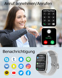 Smartwatch mit Telefonfunktion,Smartwatch für Damen Herren HD-Touch Screen Fitnessuhr mit SpO2-Überwachung Pulsuhr Schlafmonitor Schrittzähler Uhr Multi Trainingsmodi für Android iOS