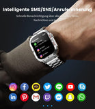 Smartwatch Herren mit Telefonfunktion,1.85" Fitnessuhr mit SpO2/Herzfrequenz Monitor,Blutdruckmessgerät,123 Sportmodi,Mehrsprachig,IP67 Wasserdicht Smart Watch für Android iOS Grau