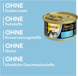 GimCat ShinyCat Kitten in Jelly Thunfisch - Nassfutter mit Fisch und Taurin für junge Kätzchen - 24 Dosen (24 x 70 g)