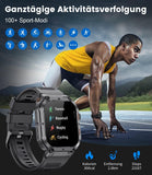 Smartwatch Herren mit Telefonfunktion,1.85" Fitnessuhr mit SpO2/Herzfrequenz Monitor,Blutdruckmessgerät,123 Sportmodi,Mehrsprachig,IP67 Wasserdicht Smart Watch für Android iOS Grau