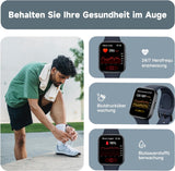 Fitness Tracker, Smartwatch mit Telefonfunktion, Armband Uhr mit Pulsuhr Schrittzähler Schlafüberwachung Blutsauerstoff,1,83' Touchscreen 20 Sportmodi für Damen Herren