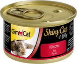 GimCat ShinyCat in Jelly Hühnchen - Nassfutter mit Fleisch und Taurin für Katzen - 24 Dosen (24 x 70 g)