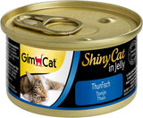 GimCat ShinyCat in Jelly Thunfisch - Nassfutter mit Fisch und Taurin für Katzen - 24 Dosen (24 x 70 g)
