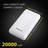 Intenso Powerbank XS 20000, externes Ladegerät 20000mAh, geeignet für Smartphone/Tablet PC/Digitalkamera/, weiß ÖZENSAAT