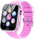 Pink Smartwatch Kinder-Uhr Telefon für Mädchen und Jungen mit Spiele Anruffunktion SOS Kamera Musik Schrittzähler Taschenlampe Wecker-Kids smart Watch telefonieren Geschenk für 4-10 Jahre(Rosa)