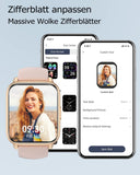 Smartwatch mit Telefonfunktion,Smartwatch für Damen Herren HD-Touch Screen Fitnessuhr mit SpO2-Überwachung Pulsuhr Schlafmonitor Schrittzähler Uhr Multi Trainingsmodi für Android iOS