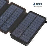 Solar Powerbank 25000mAh Tragbare Solar Ladegerät mit 4 Solarpanels, Outdoor wasserfester externer Akku mit 2 USB Ports für Smartphones, Tablets  ÖZENSAAT