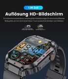 Smartwatch Herren mit Telefonfunktion, 1,96'' HD Touchscreen,5ATM Wasserdicht,100+ Sportmodi Sportuhr mit Herzfrequenz/SpO2/Schlafmonitor/Schrittzähler,400mAh Große Akku Smartwatch Android iOS Silber