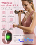 Smartwatch Damen mit Telefonfunktion 1,85'' Zoll Fitnessuhr Damen mit SpO2, Herzfrequenz, ÖZEN SAAT