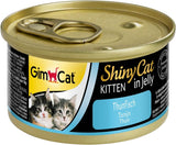 GimCat ShinyCat Kitten in Jelly Thunfisch - Nassfutter mit Fisch und Taurin für junge Kätzchen - 24 Dosen (24 x 70 g)