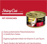 GimCat ShinyCat in Jelly Hühnchen - Nassfutter mit Fleisch und Taurin für Katzen - 24 Dosen (24 x 70 g)