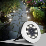 Solar Bodenleuchte Solarleuchte für Garten Solar Außenleuchte 8 LEDs wasserdicht Edelstahl + Kunststoff 8 Stk