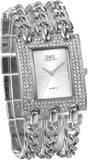 Damen Uhren Elegant Analog Quarz Armbanduhr Strass Rechteckig Beiläufige Uhr mit dreifach Panzerkette Armband  ÖZENSAAT