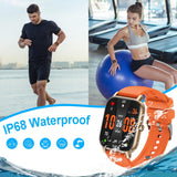 Smartwatch für Damen Herren, 1,85 Zoll Touchscreen Smart Watch mit Bluetooth Anrufe, IP68 Wasserdicht Fitnessuhr mit Herzfrequenzmonitor Schlafmonitor Schrittzähler, Sportuhr für iOS Android, Schwarz