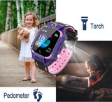 Kinder Spiel Smartwatch Telefon, Kind Armbanduhr Touchscreen Uhr mit Anruf Taschenrechner Taschenlampe Schrittzähler SOS Wecker Kamera, Geschenk für Jungen Mädchen Studenten (Blau)