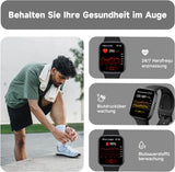 Fitness Tracker, Smartwatch mit Telefonfunktion, Armband Uhr mit Pulsuhr Schrittzähler Schlafüberwachung Blutsauerstoff,1,83' Touchscreen 20 Sportmodi für Damen Herren