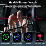 Smartwatch Herren mit Telefonfunktion, 1,72" Touchscreen 5ATM Wasserdicht Sportuhr mit Blutdruckmessung, Herzfrequenz, Schrittzähler, 24 Sportmodi Militärische Fitnessuhr