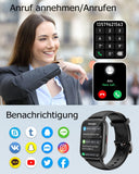 Smartwatch mit Telefonfunktion,Smartwatch für Damen Herren HD-Touch Screen Fitnessuhr mit SpO2-Überwachung Pulsuhr Schlafmonitor Schrittzähler Uhr Multi Trainingsmodi für Android iOS