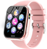 Pink Smartwatch Kinder-Uhr Telefon für Mädchen und Jungen mit Spiele Anruffunktion SOS Kamera Musik Schrittzähler Taschenlampe Wecker-Kids smart Watch telefonieren Geschenk für 4-10 Jahre(Rosa)