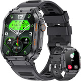 Smartwatch Herren mit Telefonfunktion,1.85" Fitnessuhr mit SpO2/Herzfrequenz Monitor,Blutdruckmessgerät,123 Sportmodi,Mehrsprachig,IP67 Wasserdicht Smart Watch für Android iOS Grau