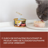 GimCat ShinyCat in Jelly Hühnchen mit Rind - Nassfutter mit Fleisch und Taurin für Katzen - 24 Dosen (24 x 70 g)