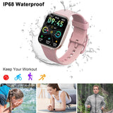 Smartwatch für Damen Herren, Fitnessuhr mit 1,69" Touchscreen Smart Watch Uhr, Fitness Tracker mit Pulsuhr Herzfrequenz Schlafmonitor Schrittzähler Kalorien, IP68 Wasserdicht Sportuhr für iOS Android