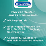 Dr. Beckmann Fleckenteufel Blut & Eiweißhaltiges | Spezialfleckentferner gegen Blutflecken, Eis- und Spermaflecken u.v.m. | 1x 50 ml