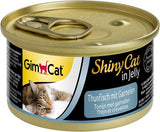 GimCat ShinyCat in Jelly Thunfisch mit Garnelen - Nassfutter mit Fisch und Taurin für Katzen - 24 Dosen (24 x 70 g)