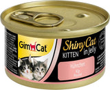 GimCat ShinyCat Kitten in Jelly Hühnchen - Nassfutter mit Fleisch und Taurin für junge Kätzchen - 24 Dosen (24 x 70 g)