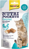 GimCat Nutri Pockets Dental - Knuspriger Katzensnack mit cremiger Füllung und funktionalen Inhaltsstoffen - 1 Beutel (1 x 60 g)