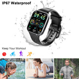 Smartwatch für Damen Herren, Fitnessuhr mit 1,69" Touchscreen Smart Watch Uhr, Fitness Tracker mit Pulsuhr Herzfrequenz Schlafmonitor Schrittzähler Kalorien, IP68 Wasserdicht Sportuhr für iOS Android