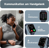 Fitness Tracker, Smartwatch mit Telefonfunktion, Armband Uhr mit Pulsuhr Schrittzähler Schlafüberwachung Blutsauerstoff,1,83' Touchscreen 20 Sportmodi für Damen Herren