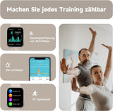 Fitness Tracker, Smartwatch mit Telefonfunktion, Armband Uhr mit Pulsuhr Schrittzähler Schlafüberwachung Blutsauerstoff,1,83' Touchscreen 20 Sportmodi für Damen Herren