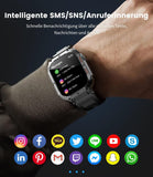 Smartwatch Herren mit Telefonfunktion,1.85" Fitnessuhr mit SpO2/Herzfrequenz Monitor,Blutdruckmessgerät,123 Sportmodi,Mehrsprachig,IP67 Wasserdicht Smart Watch für Android iOS Grau