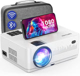 WiFi Beamer, 9000LM Full HD,Native 1080P Heimkino-Beamer, 250" Dispaly Video-Beamer mit Keystone-Zoom, Tragbarer Bluetooh Projektor mit Tragetasche, kompatibel mit Smartphone, TV-Stick, HDMI