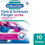 Dr. Beckmann Farb & Schmutzfänger Ultra | langanhaltender Farbschutz für dunkle Wäsche und intensive Farben | ultrastark und mit Aktivkohle für Farbbrillianz | 10 Tücher