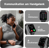 Fitness Tracker, Smartwatch mit Telefonfunktion, Armband Uhr mit Pulsuhr Schrittzähler Schlafüberwachung Blutsauerstoff,1,83' Touchscreen 20 Sportmodi für Damen Herren